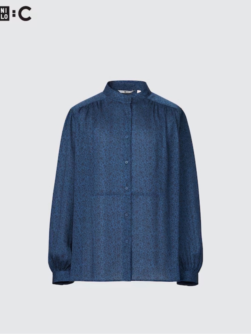 Uniqlo :C Volume Long Sleeve Blouse XL Leafy Print - Picture 2 of 11